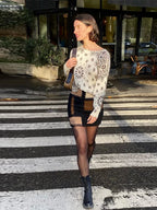 2026 Spring New Paisley Cashew Flower Knitted Pullover for Women Elegant Long Sleeve Sweater Female Irregular Chic Street Jumper