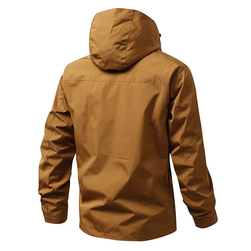 CHRLCK Men's Waterproof Hiking Jacket Caramel Women Windproof Windbreaker Camping Cycling Trekking Fishing Outdoor Jackets