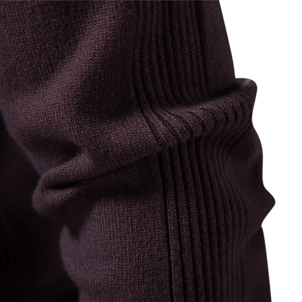 2021 New Winter Men's Turtleneck Sweater Casual Solid Color Warm Pullover High Quality Slim High Neck Long Sleeve Sweater Men