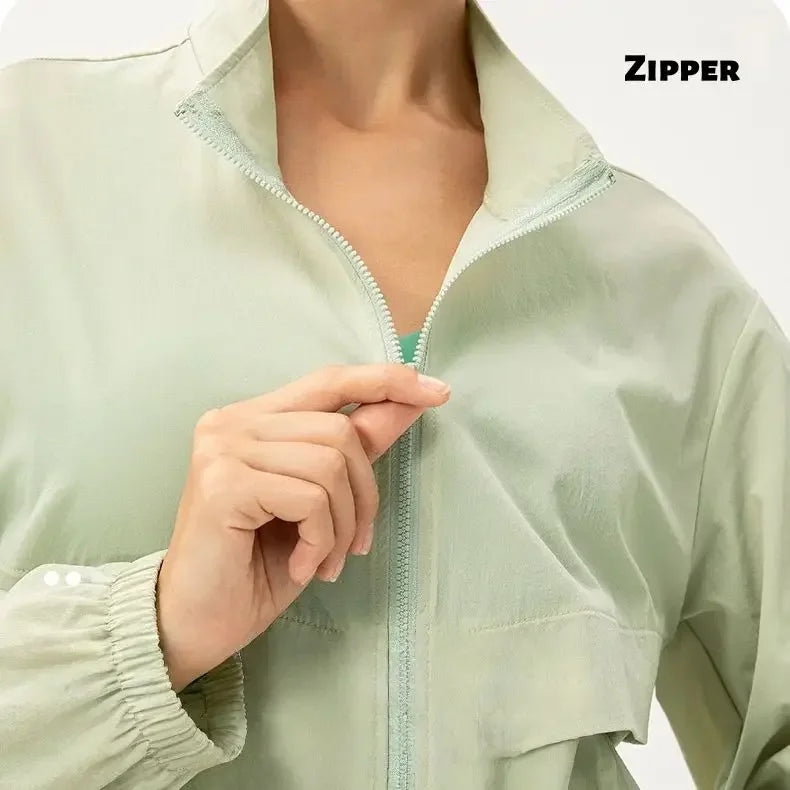 Women Autumn Winter Yoga Wear Sports Sweatshirt Modal Loose-Fit Casual Stand Collar Running Fitness Top Pants Breathable Soft