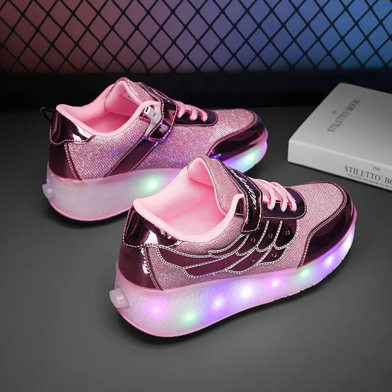 Outdoor Deformation Parkour Skates - Dual-Use Sneakers Roller Shoes for Children, Boys, Girls, Adults, Men, Women, Unisex Roller Skates