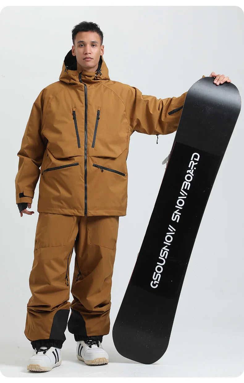 Gsou Snow Outdoor Sport New Winter Warm Men And Women's Snowboard Coats Waterproof Breathable Skiing Jacket Snowboard Wear
