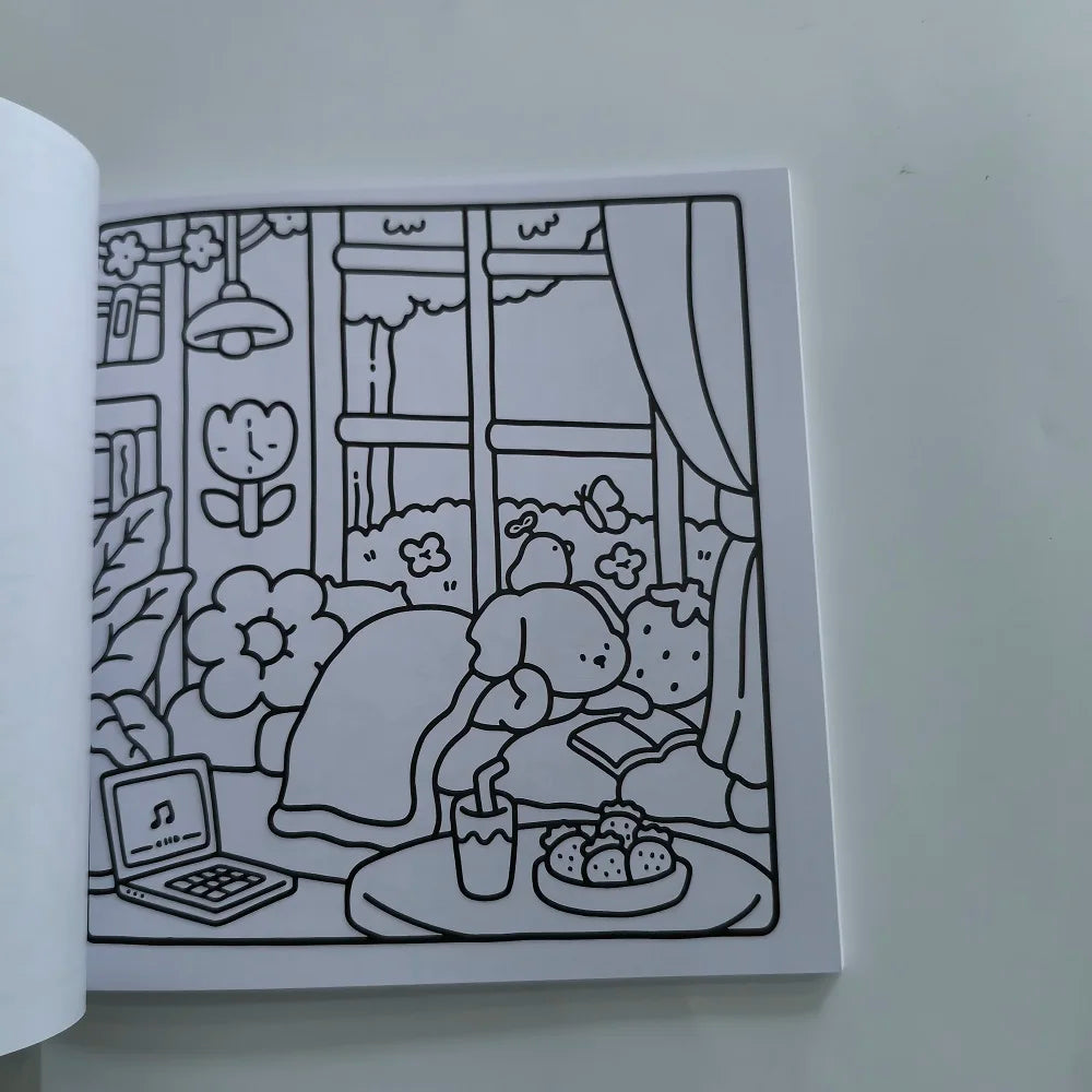 Cozy  Cuties Cute & Comfy Coloring Book For Adults Cute Drawing Book Perfect Gift for Party and Birthday