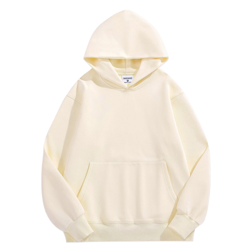 500gsm Heavyweight Faux Sherpa Fleece Hoodie, Drop Shoulder Oversized Pullover, Unisex Pocket Sweatshirt, Winter Streetwear