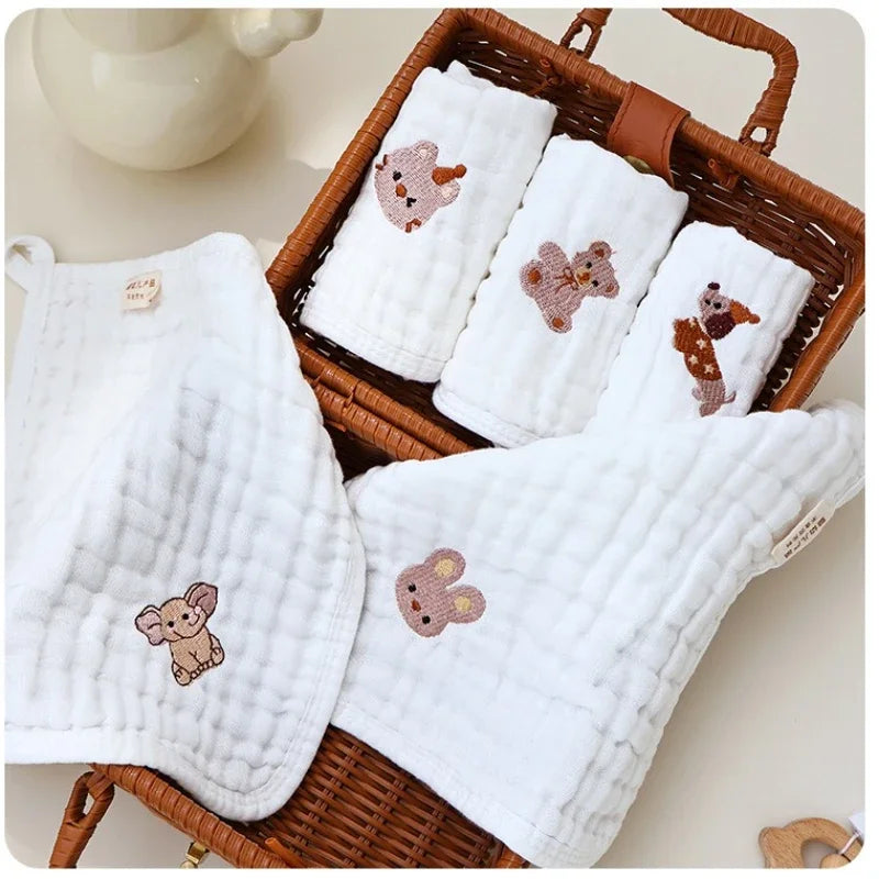 5pcs Cotton Baby Face Towel Set Soft Muslin Squares
