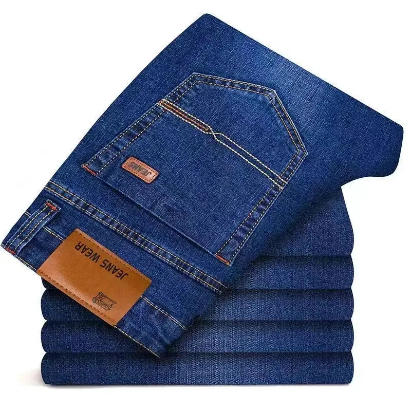 2026 Spring New Arrival Men's Black Jeans, Blue Stretch Denim Pants, Business Casual Shopping Trousers, Asian Sizes 28-40