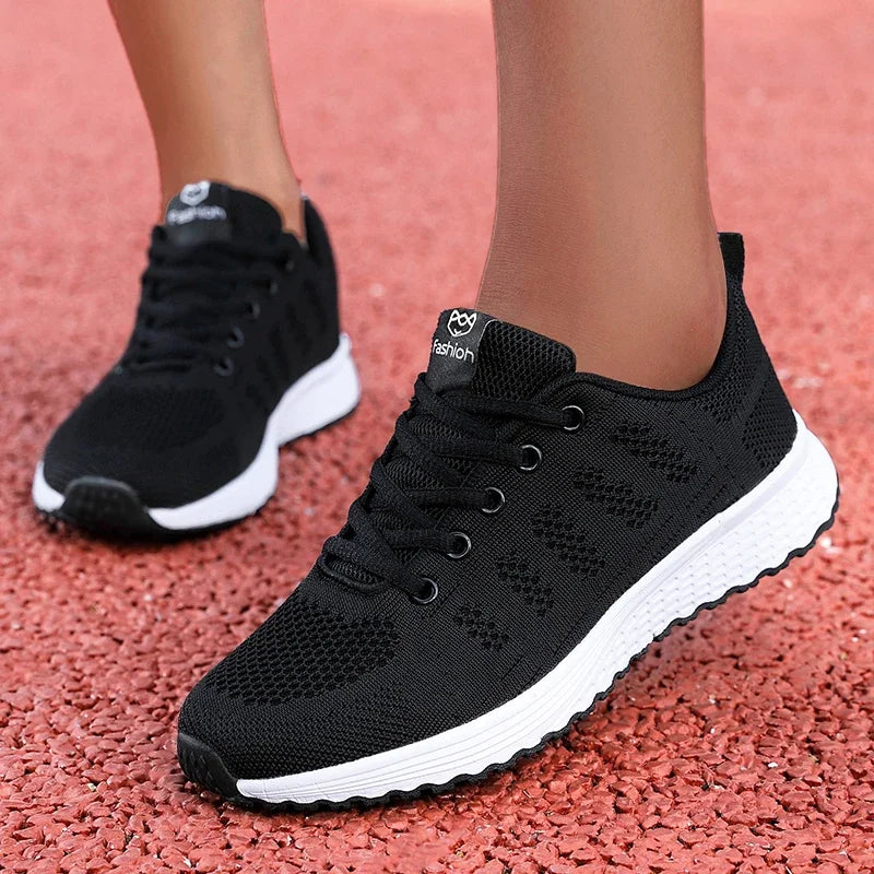Women's Casual Flats Sports Shoes Mesh Breathable Trainers Ladies Shoes Platform Female Sneakers for Women Tennis Shoes