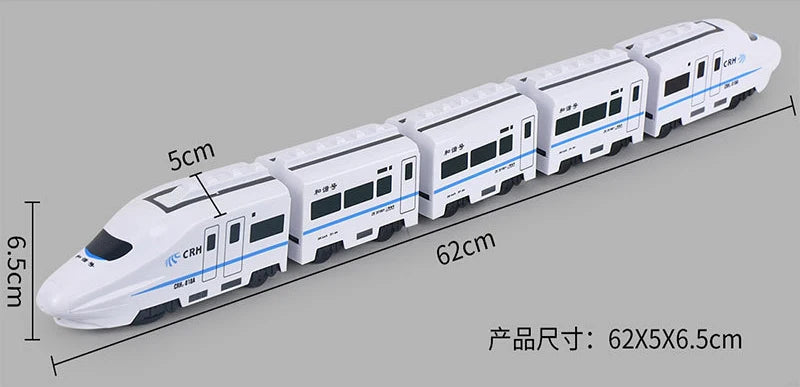 Kids DIY Simulation High Speed Railway Train Toy Car Electric Sound