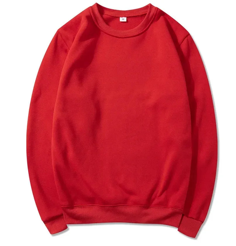 Korean Fashion Men's Round Neck Sweatshirts Autumn Long Sleeves Vacation Pullovers Tops Casual Popular Man Solid Sweatshirts