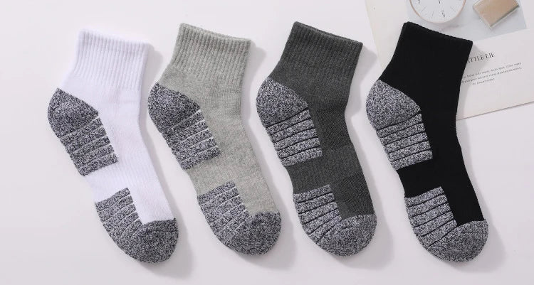 6 Pairs Outdoor Sports Socks Thickened Towel Bottomed Hiking Socks Sweat-Absorbing Short Tube Sports Running Socks Men Socks