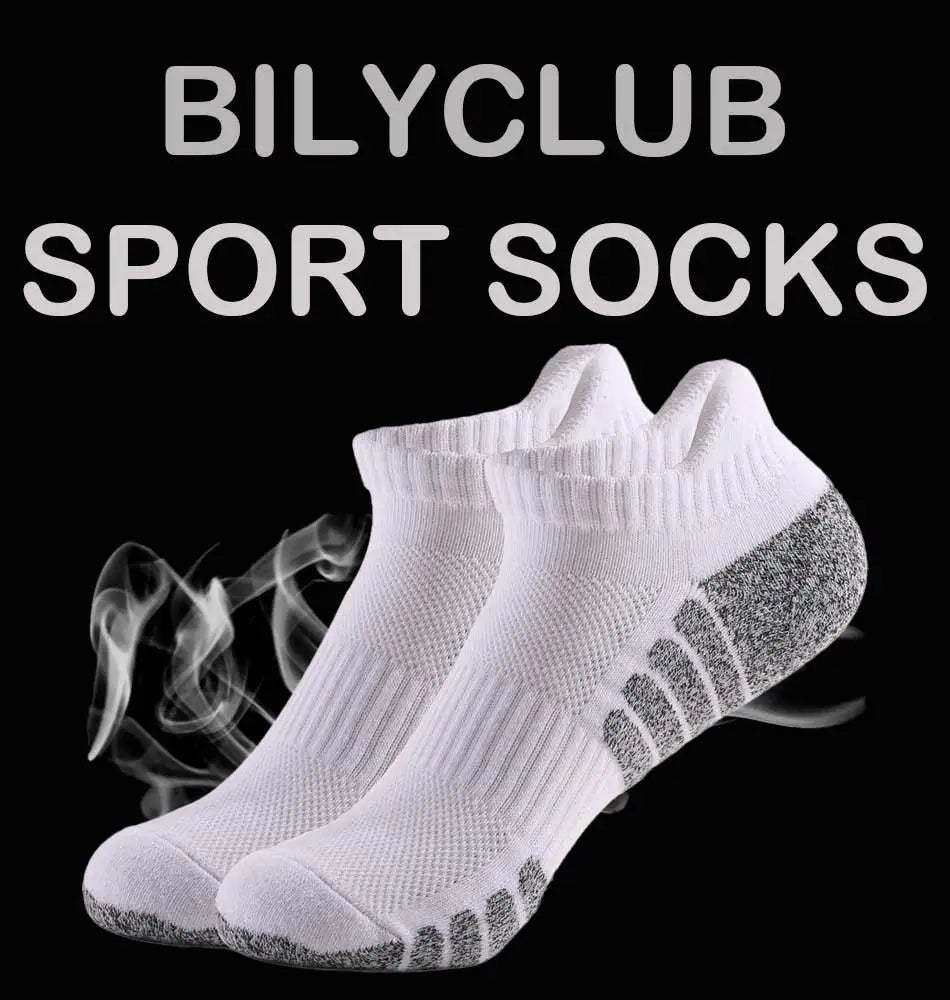 6 Pairs Thickened Towel Bottom Running Socks - Non-Slip Breathable Sports Socks