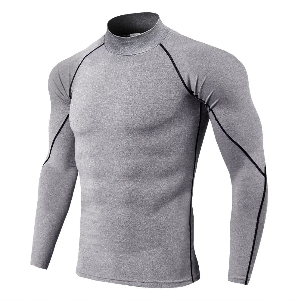 Men's Sport T-Shirt Quick Dry Bodybuilding Running Shirt Long Sleeve Compression Top Gym T-Shirt Men's Fitness Tight Rashguard