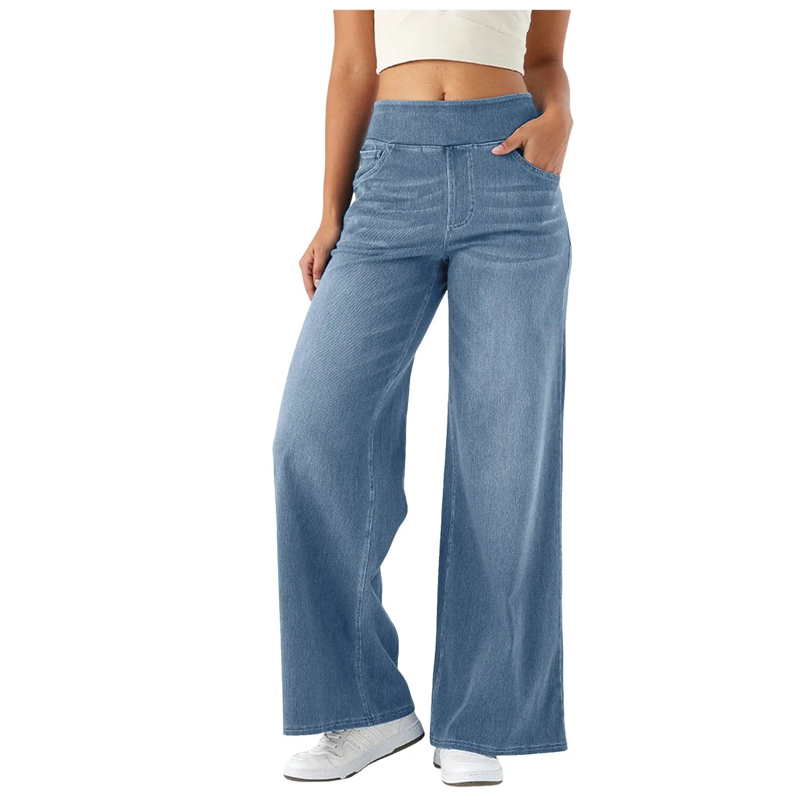 Ladies Baggy Wide Leg Trousers