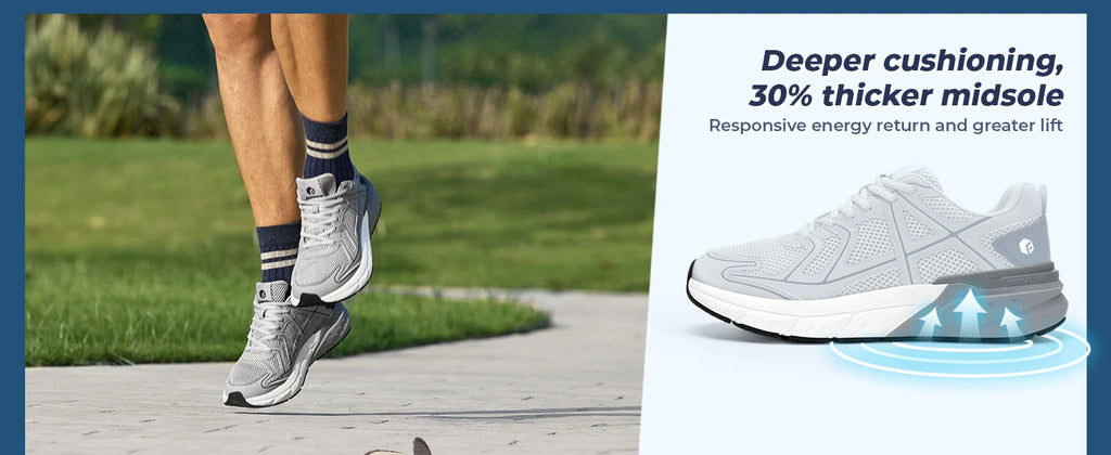 Fittington Men's Walking Shoes Extra Wide Comfort Sneakers Non Slip Trainers Man Shoes With Arch Support For Flat Feet Plantar