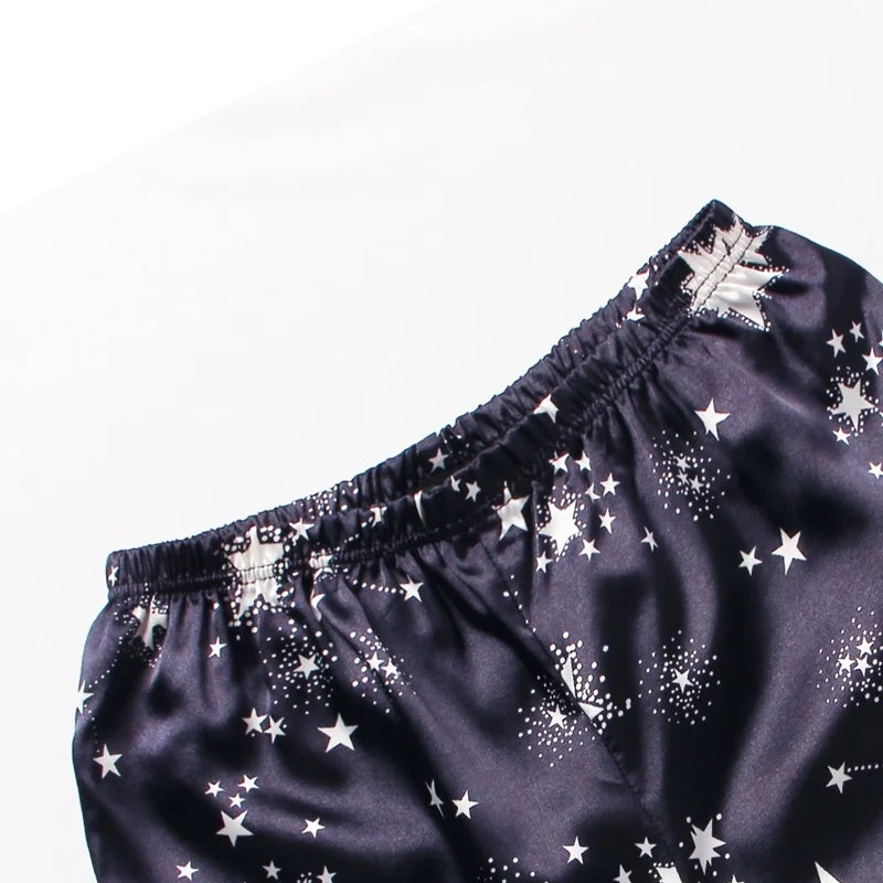 Spring Autumn Pajama Women Silk Satin Pajamas Set Long Sleeve Shirt with Trouser Sleepwear Loungewear Female Pajamas Suits Mujer