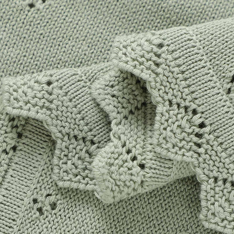 Cotton Baby Blankets Knit Infant Stroller Swaddle Soft Fashion Ruffles Wrap Newborn Boys Girl Bed Quilt 90*70CM Hollow Out Plaid