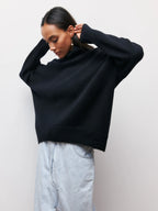 2025 Autumn Women Turtleneck Sweater Oversized Elegant Thick Pullover Black Knitted Spring Female Jumper Long Sleeve Sweaters