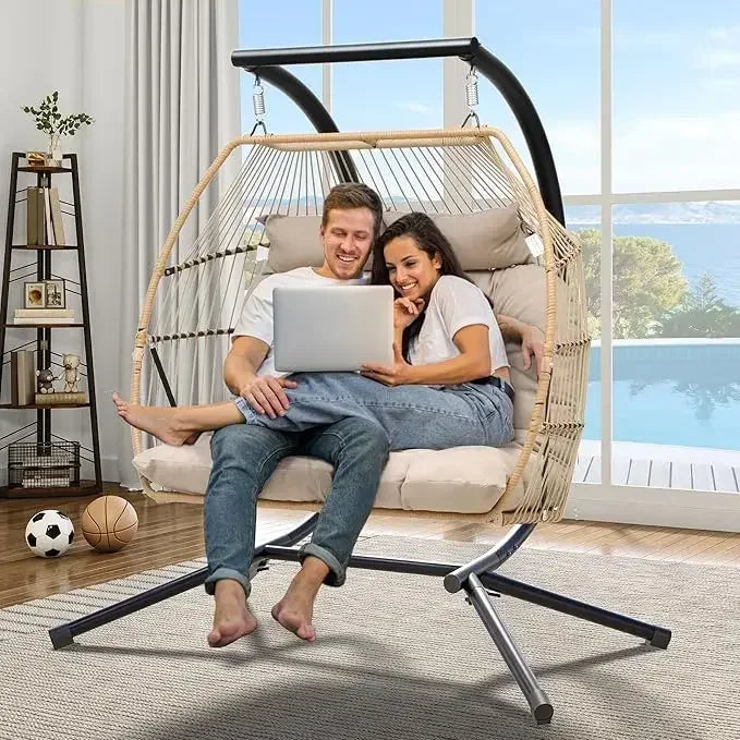 2-Person Lounging Patio Chair — Wicker Outdoor Collection