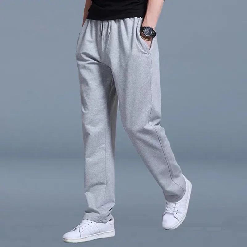 New Korean Straight Tube Men's Casual Sports Pants for Running, Workout, Jogging - Long Gym Sport Trousers for Men Jogger Sweatpants