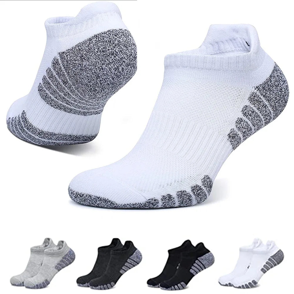 6 Pairs Thickened Towel Bottom Running Socks - Non-Slip Breathable Sports Socks