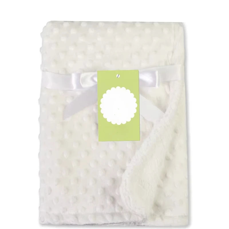 Baby Blanket & Swaddling Newborn Thermal Soft Fleece Blanket Winter Solid Bedding Set Cottons Quilt Infants Bedding Swaddle Wrap