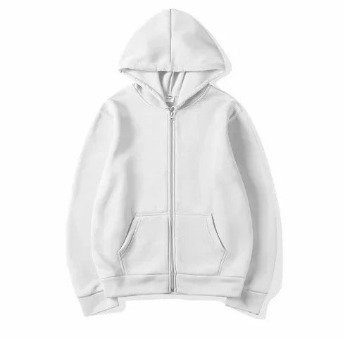 2025 New Trendy Sweatshirt Coat with Front Pockets - Warm Zipper Lamb Wool Jacket for Men and Women - Autumn Winter Pure Color Cardigan Hoodie
