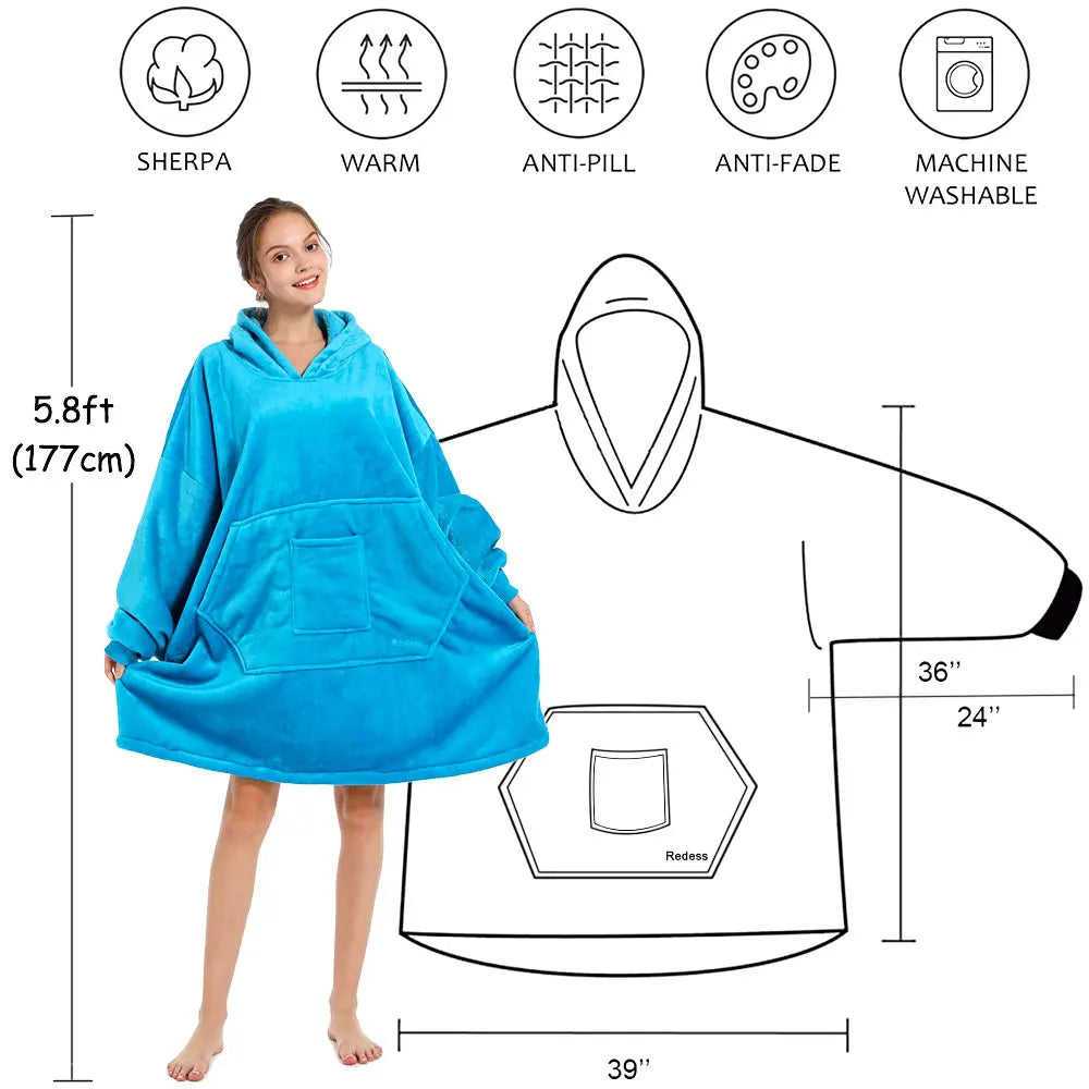 Women's winter warmable blanket