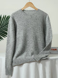 ZYCZCXX Women's Clothes 100% Merino Wool Round Neck Long-Sleeved Sweater 2025 New Pullover Autumn Winter Thick Colored Sweater