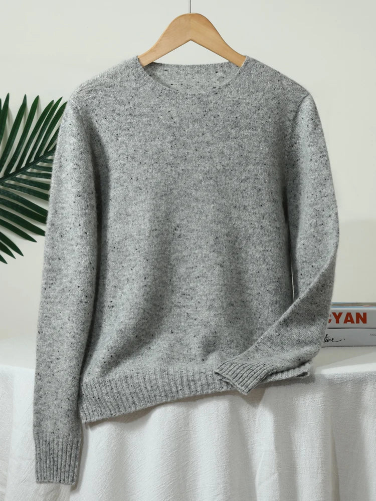 ZYCZCXX Women's Clothes 100% Merino Wool Round Neck Long-Sleeved Sweater 2025 New Pullover Autumn Winter Thick Colored Sweater