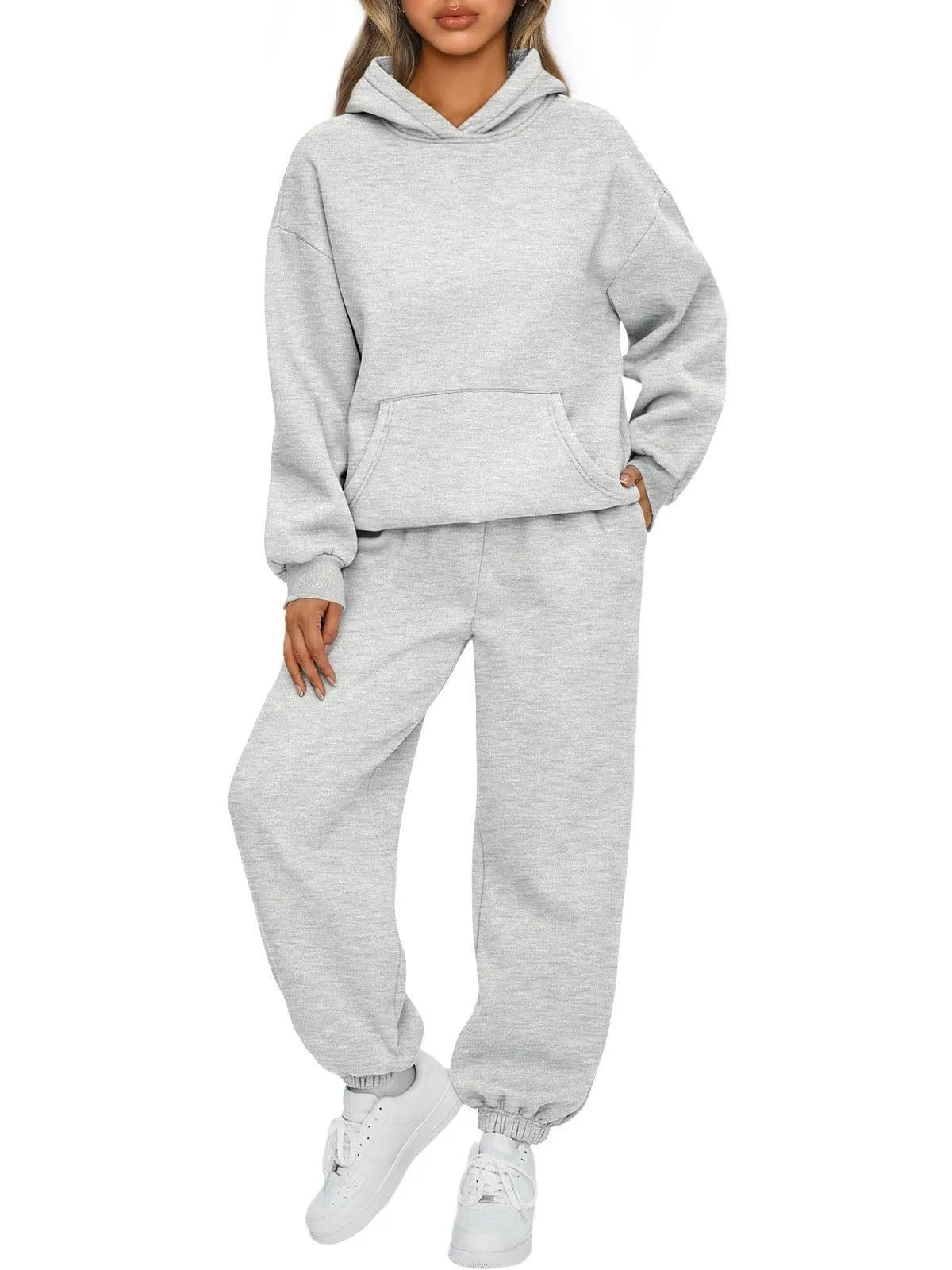 Women's Casual Hooded Sweatshirt and Sportswear Pants Set Long Sleeve Long Pants Autumn Season Fashion Ladies Outfit