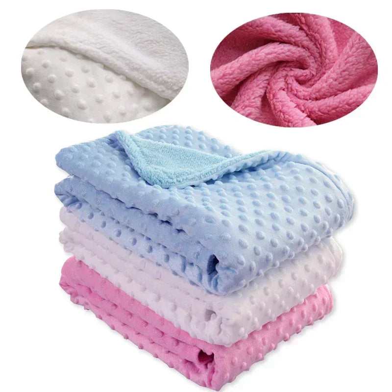 Baby Blanket & Swaddling Newborn Thermal Soft Fleece Blanket Winter Solid Bedding Set Cottons Quilt Infants Bedding Swaddle Wrap