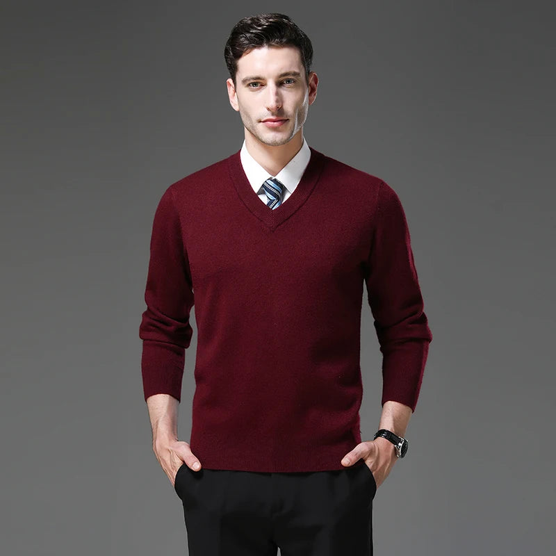 Top Grade Thick Anti-Pilling New Fashion Brand Autumn Winter Knit Pullover Men Slim Fit Sweater Business Casual Woolen Jumper