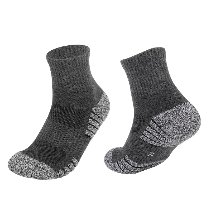 6 Pairs Outdoor Sports Socks Thickened Towel Bottomed Hiking Socks Sweat-Absorbing Short Tube Sports Running Socks Men Socks