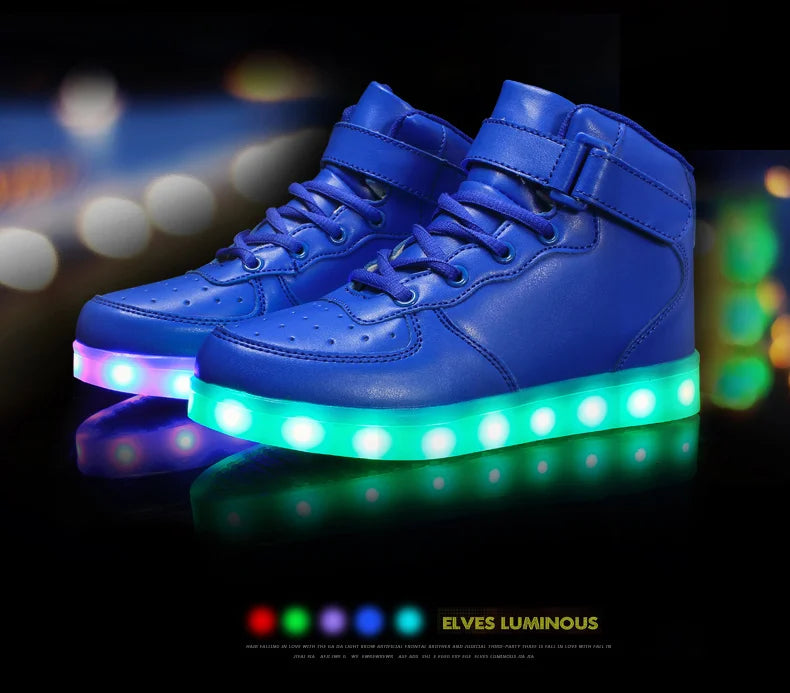 Men's Glowing Sneakers Unisex Luxury Luminous Sneakers USB LED Colorful Lighted Luminous Shoes Women Night Light Vulcanize Shoes