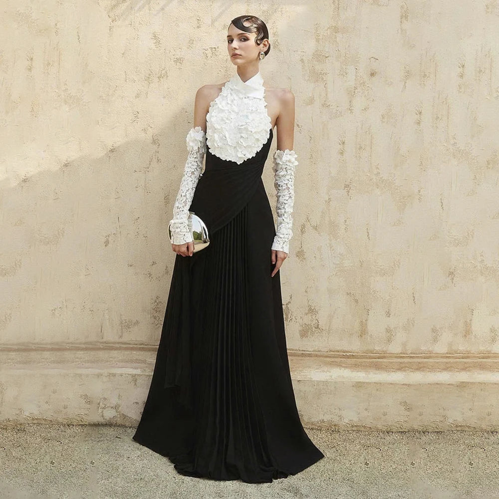 Vintage Sleeveless Halter Gown