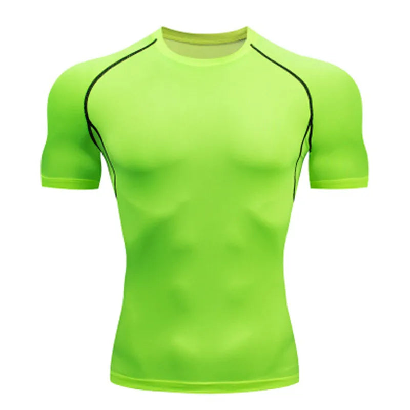 Men's T-Shirt Outdoor Training Fitness Gym Jogging Running Sweatshirt Bat/-Man Compression Shirts Tight Elastic Breathable