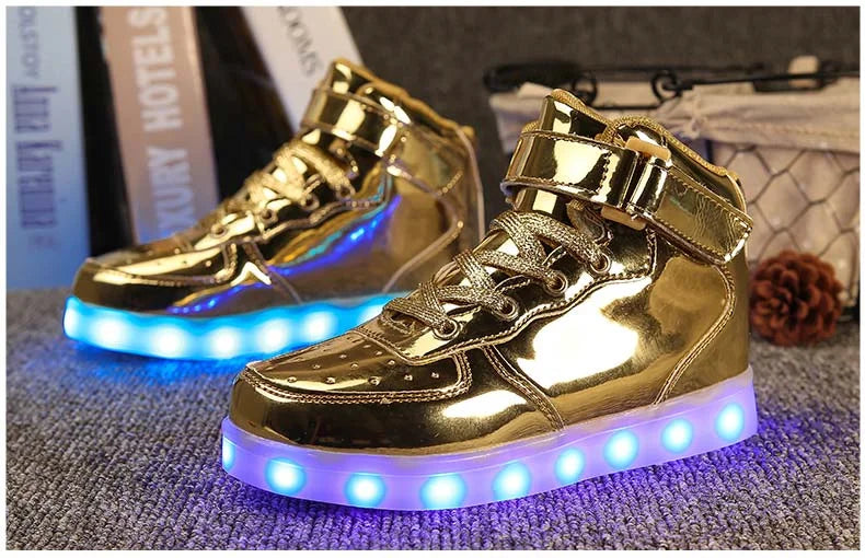 Men's Glowing Sneakers Unisex Luxury Luminous Sneakers USB LED Colorful Lighted Luminous Shoes Women Night Light Vulcanize Shoes
