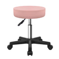KKTONER Adjustable Swivel Stool with Wheels Round Swivel Stool with Black Base for Drawing Work SPA Massage Parlor in Pink