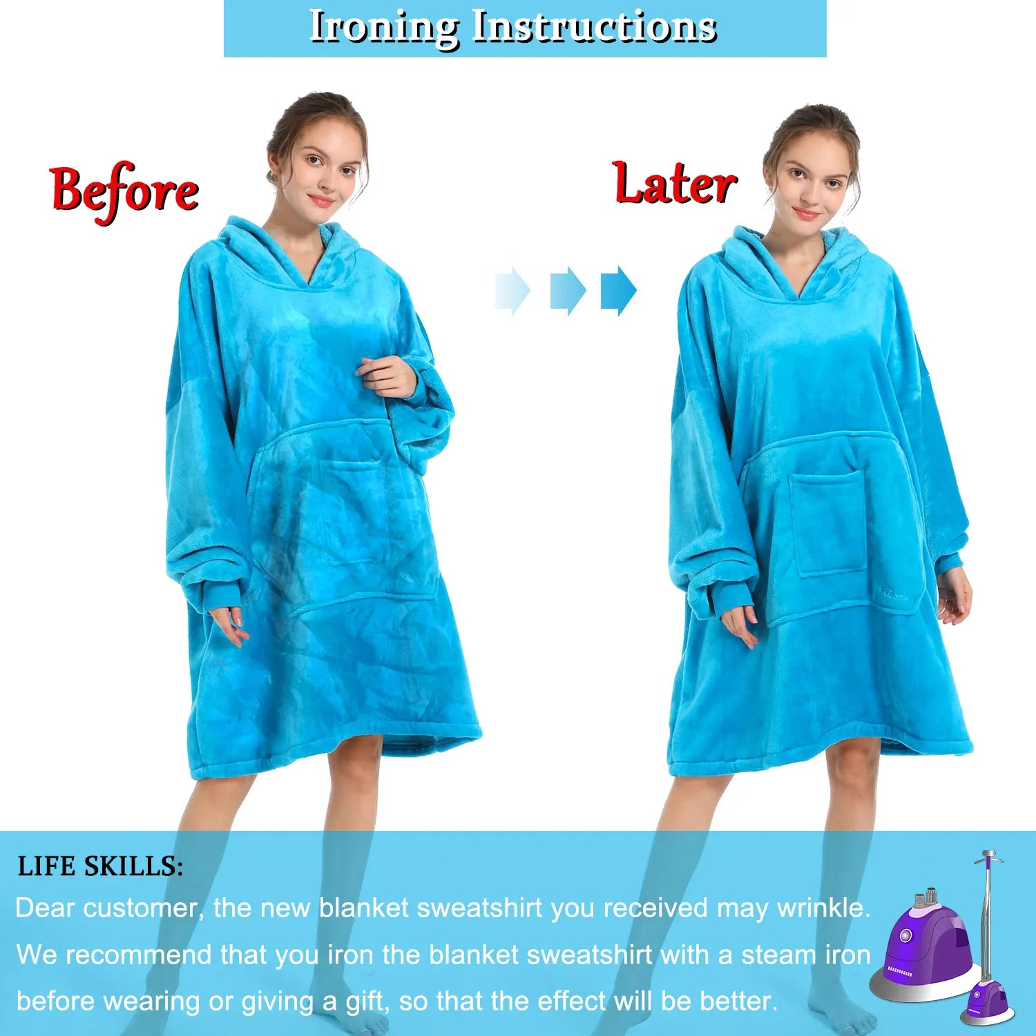 Women's winter warmable blanket