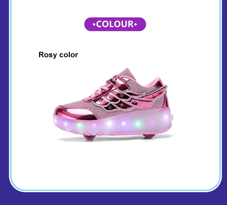 Outdoor Deformation Parkour Skates - Dual-Use Sneakers Roller Shoes for Children, Boys, Girls, Adults, Men, Women, Unisex Roller Skates