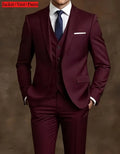 Elegant Men's Suit Sets - Slim Fit Tuxedo Set for Weddings & Formal Occasions, Black Suit