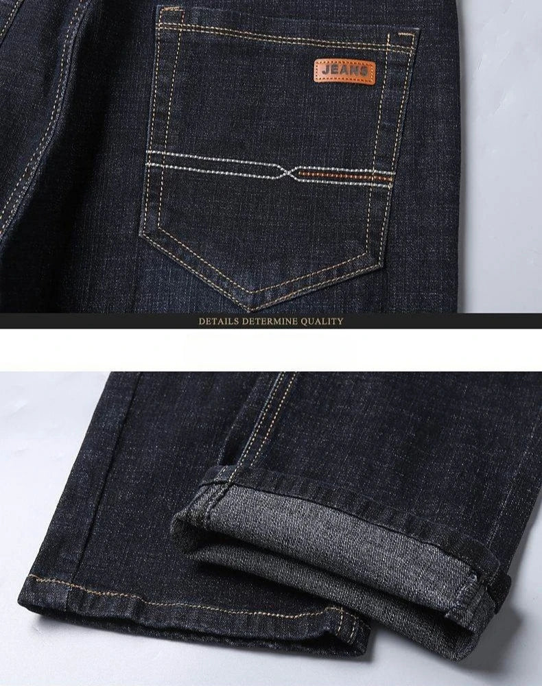 2026 Spring New Arrival Men's Black Jeans, Blue Stretch Denim Pants, Business Casual Shopping Trousers, Asian Sizes 28-40