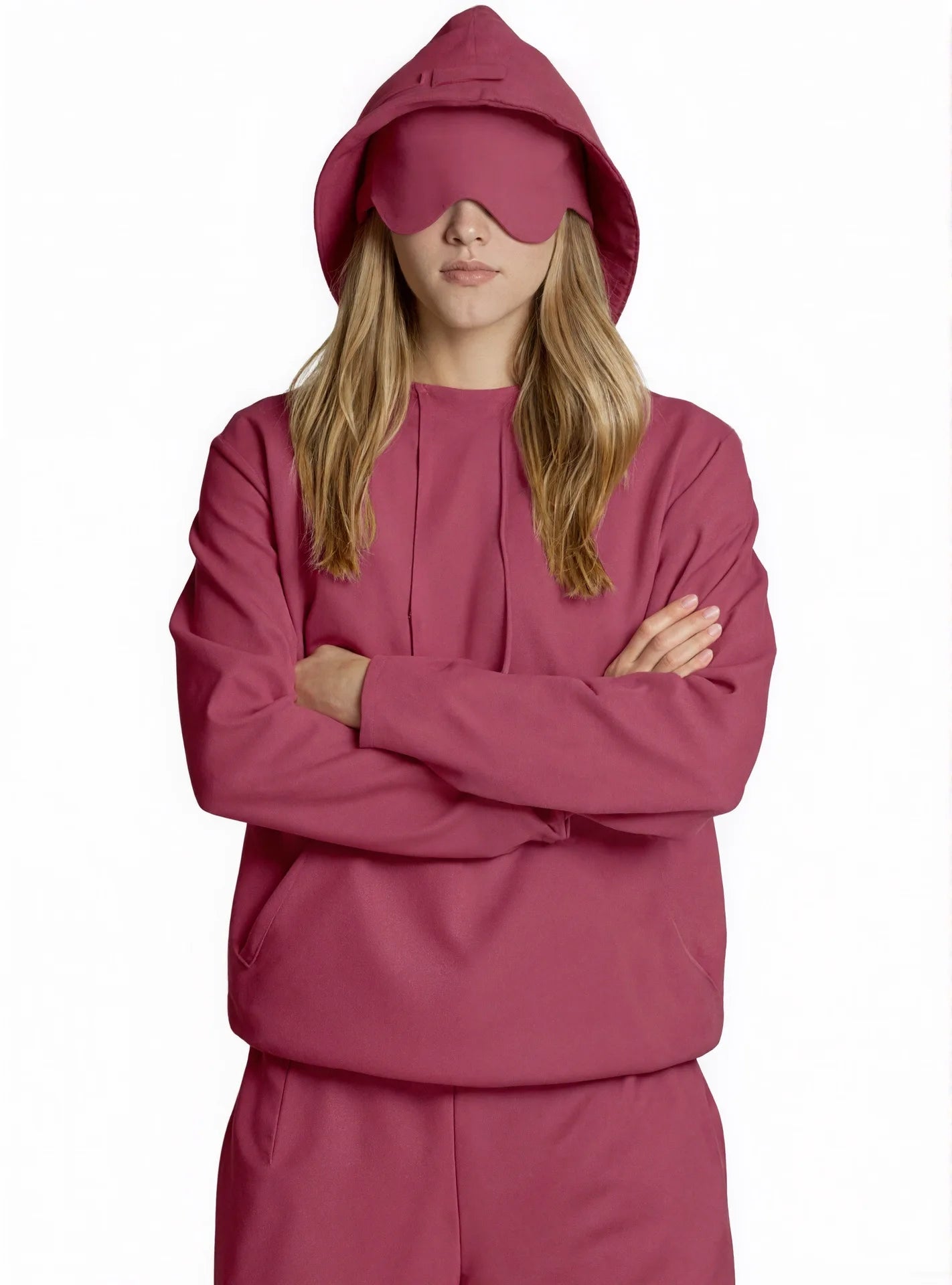 Women's Pocket Eye Mask Hooded Sweatshirt with Travel Mode Pullover for Autumn/Winter 2025