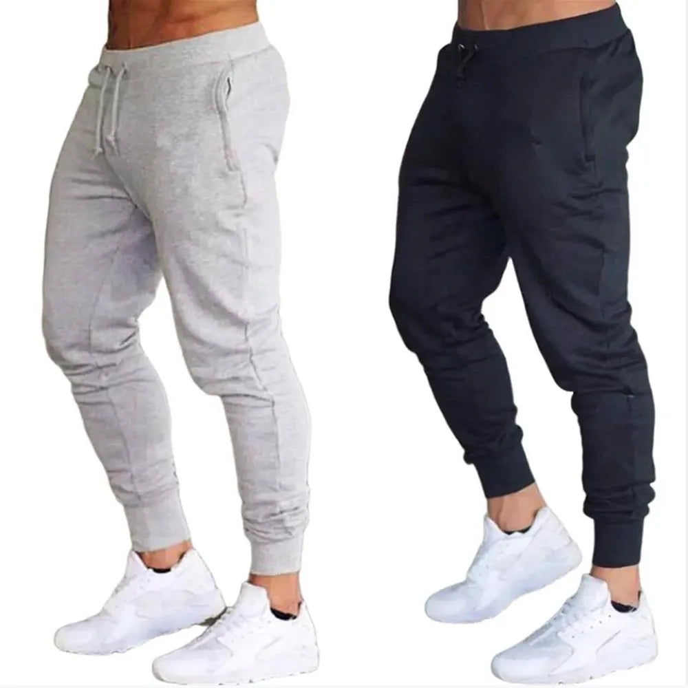 Fashion Men's Gym Pure Color Joggers Fitness Casual Long Pants Workout Skinny Sweatpants Tracksuit Trousers