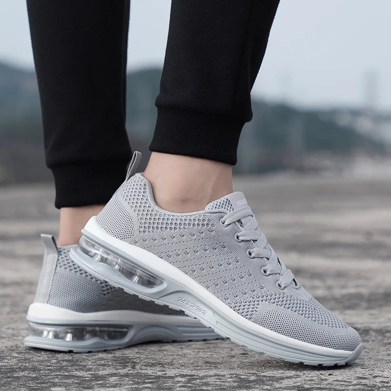 Red Affordable Running Shoes for Men and Women - Breathable Woven Air Cushion Sneakers in Sizes 35-46