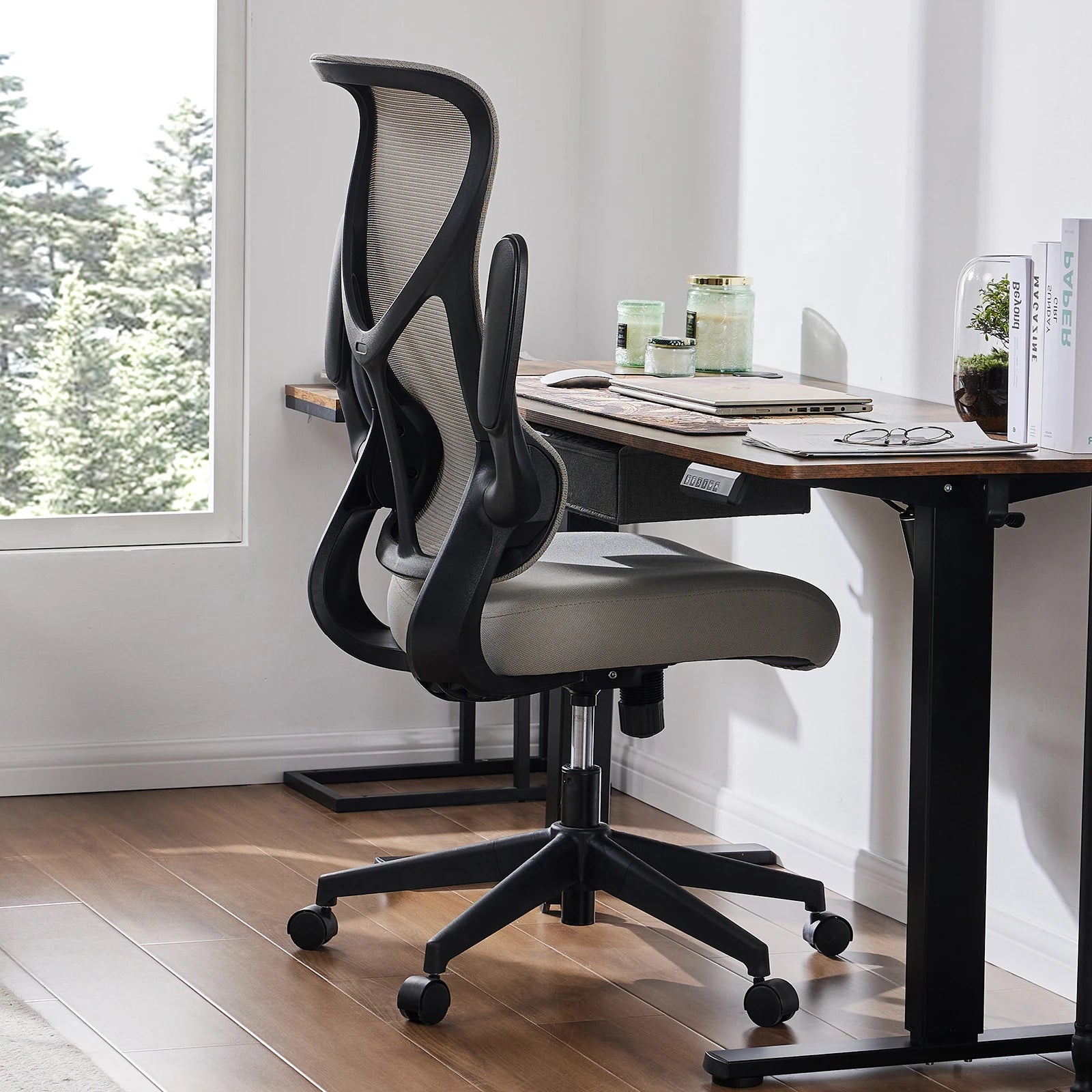 Ergonomic Office Chair - Lumbar Support Office Chair | High Back Swivel Rolling Chairs With Wheels And Arms-Rest