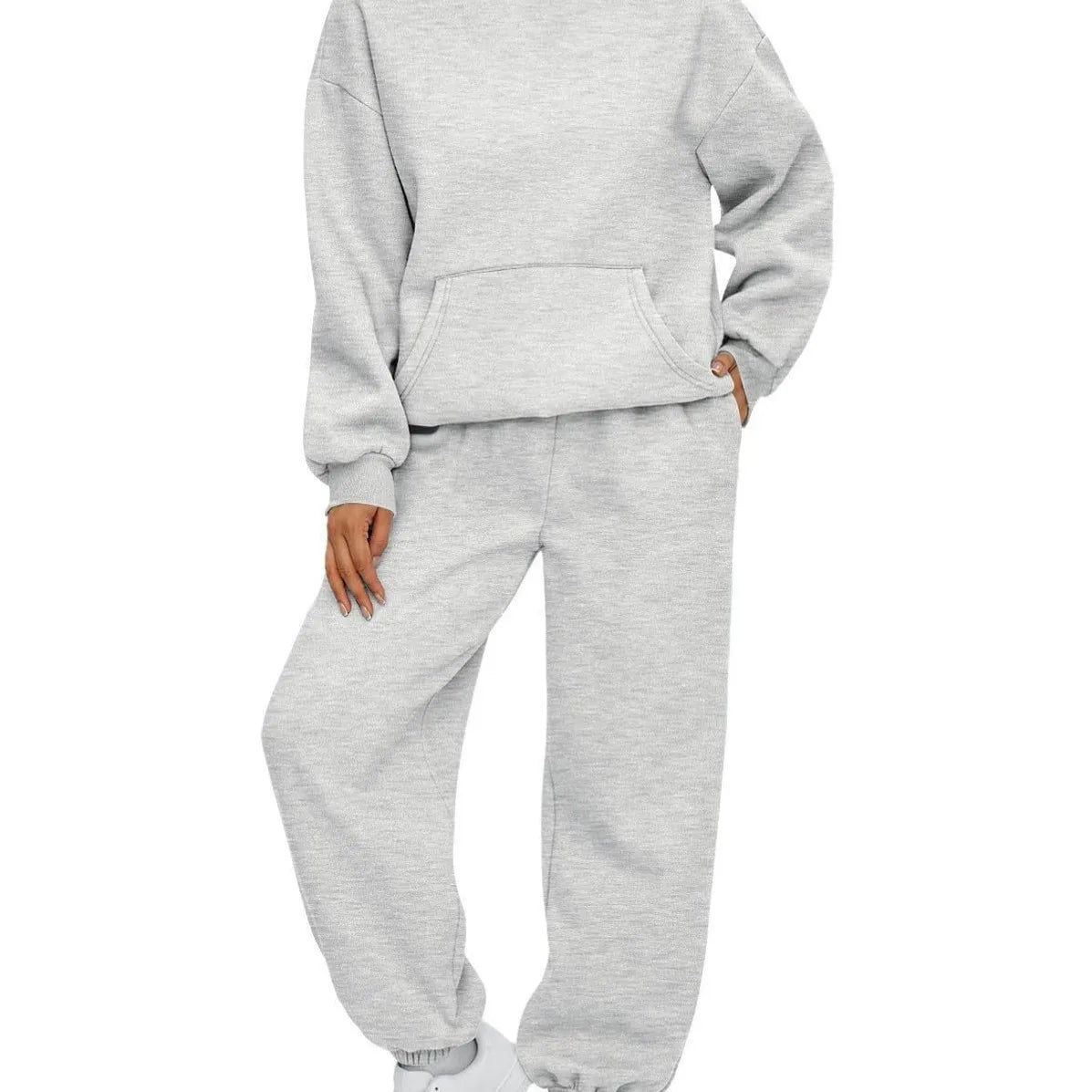 Women's Casual Hooded Sweatshirt and Sportswear Pants Set Long Sleeve Long Pants Autumn Season Fashion Ladies Outfit