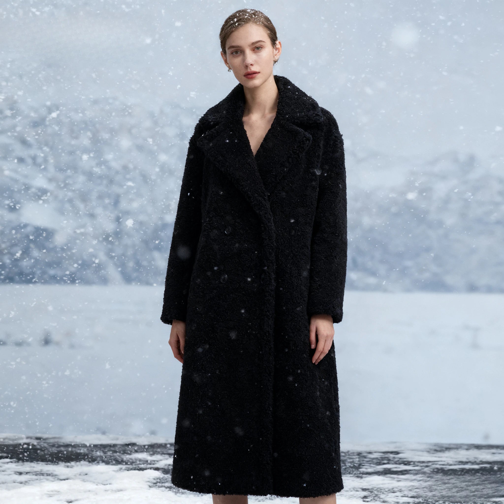 Long Coat for Women with Turn Down Collar - Warm, Thick Work Y2K Streetwear Elegant Jackets for Autumn/Winter 2025