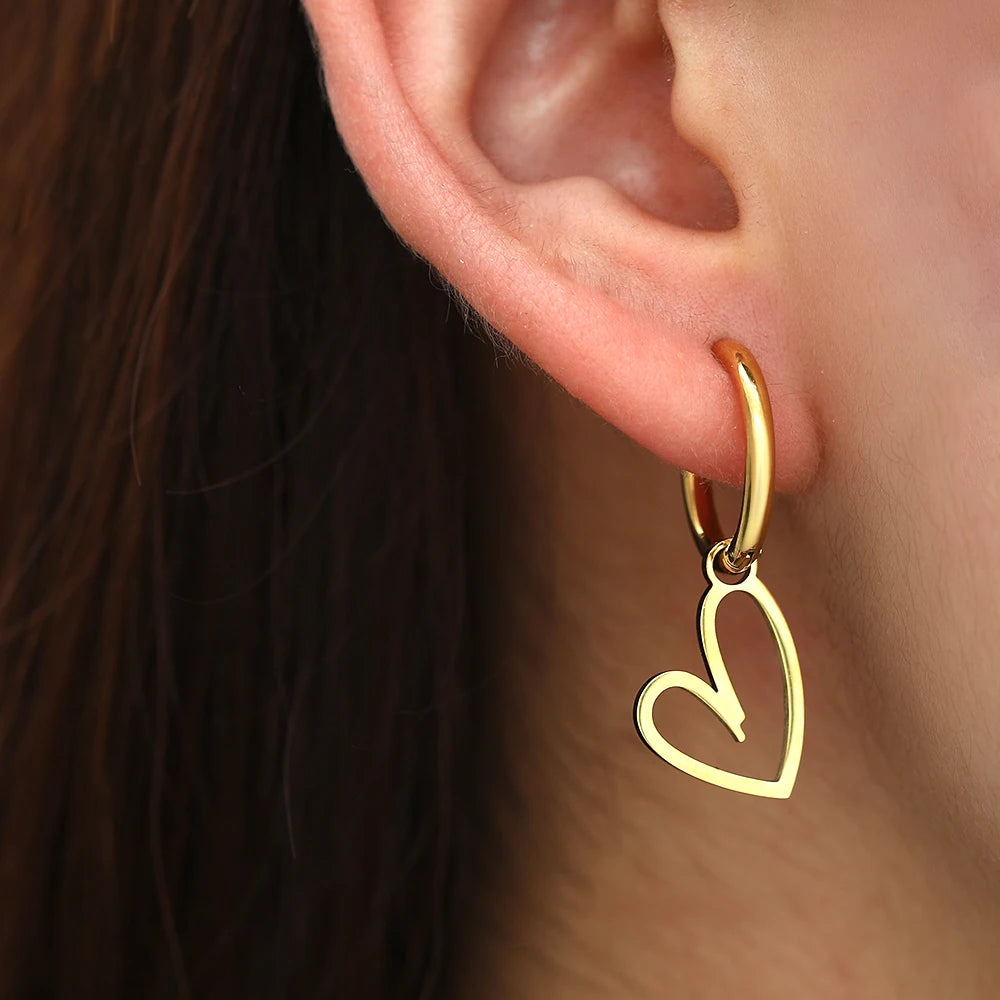 Stainless Steel Earrings New Classic Geometric Double Circle