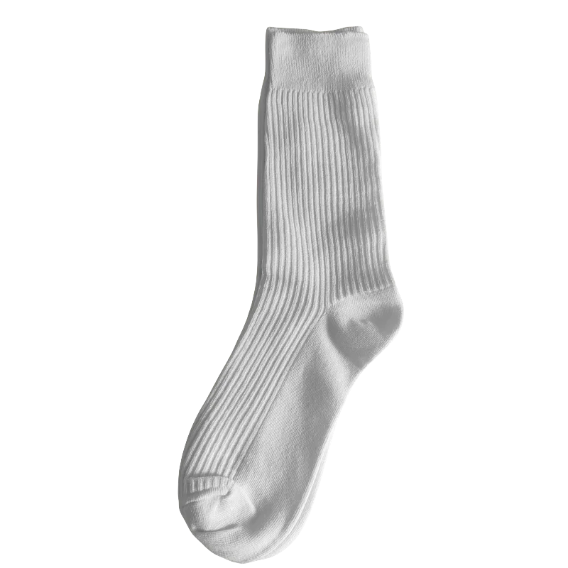 Simplejewel Catton Men's Long Dress Socks - 3 Pairs - Classic Black and White Colors